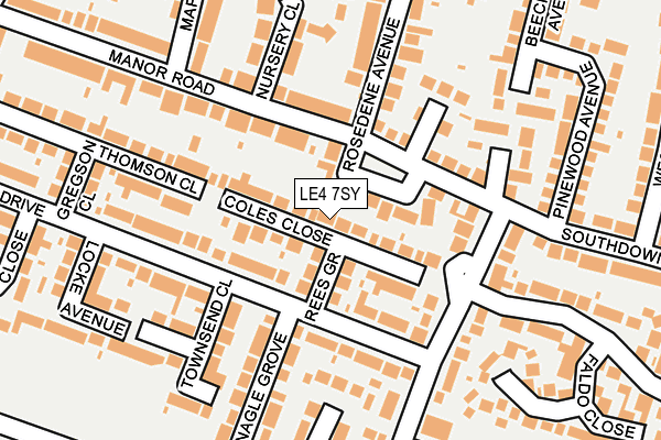 LE4 7SY map - OS OpenMap – Local (Ordnance Survey)