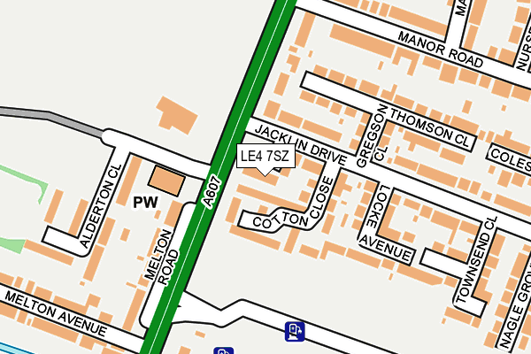 LE4 7SZ map - OS OpenMap – Local (Ordnance Survey)