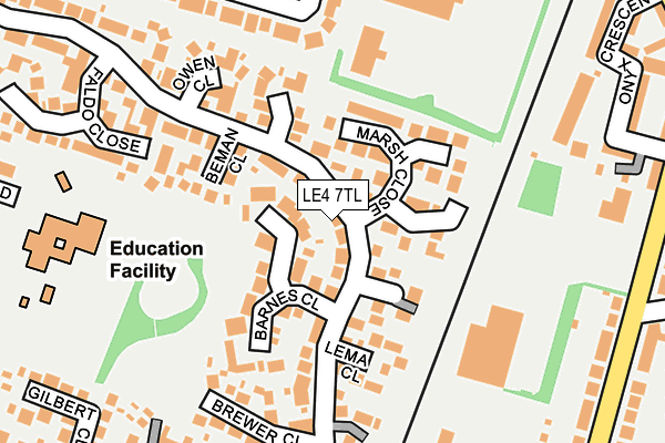 LE4 7TL map - OS OpenMap – Local (Ordnance Survey)