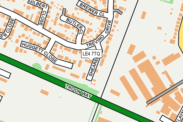 LE4 7TQ map - OS OpenMap – Local (Ordnance Survey)