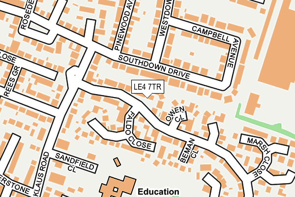 LE4 7TR map - OS OpenMap – Local (Ordnance Survey)