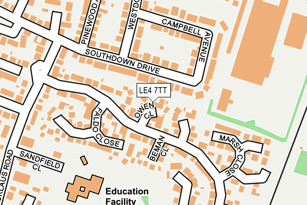 LE4 7TT map - OS OpenMap – Local (Ordnance Survey)