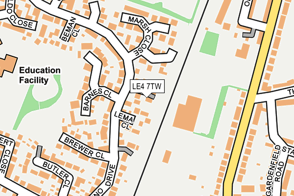 LE4 7TW map - OS OpenMap – Local (Ordnance Survey)