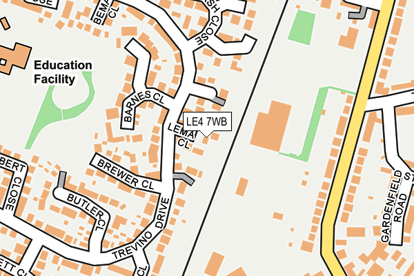 LE4 7WB map - OS OpenMap – Local (Ordnance Survey)