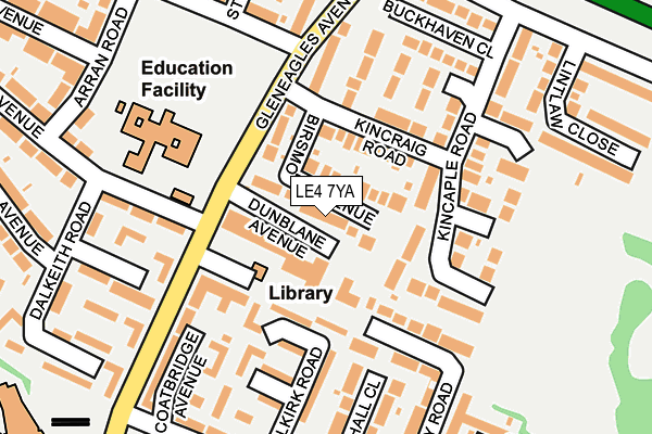 LE4 7YA map - OS OpenMap – Local (Ordnance Survey)