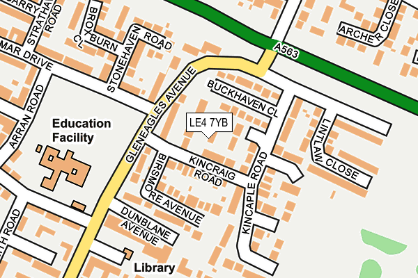 LE4 7YB map - OS OpenMap – Local (Ordnance Survey)