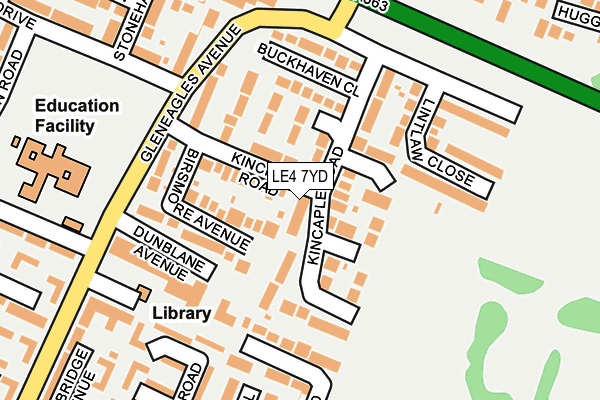 LE4 7YD map - OS OpenMap – Local (Ordnance Survey)