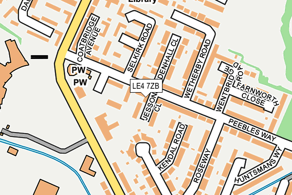 LE4 7ZB map - OS OpenMap – Local (Ordnance Survey)