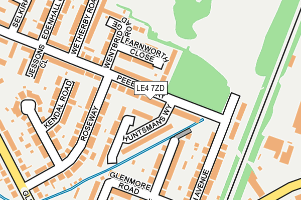 LE4 7ZD map - OS OpenMap – Local (Ordnance Survey)