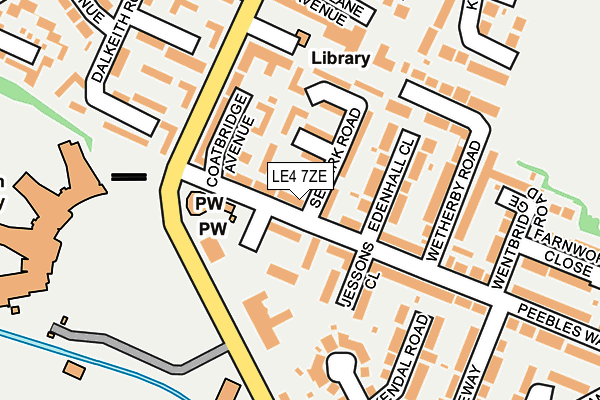 LE4 7ZE map - OS OpenMap – Local (Ordnance Survey)