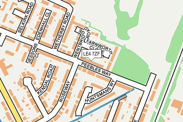 LE4 7ZF map - OS OpenMap – Local (Ordnance Survey)