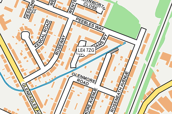 LE4 7ZG map - OS OpenMap – Local (Ordnance Survey)
