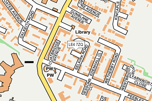 LE4 7ZQ map - OS OpenMap – Local (Ordnance Survey)