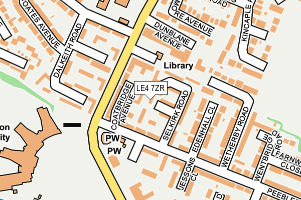 LE4 7ZR map - OS OpenMap – Local (Ordnance Survey)