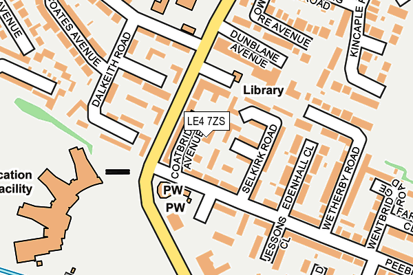 LE4 7ZS map - OS OpenMap – Local (Ordnance Survey)
