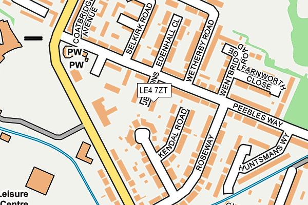 LE4 7ZT map - OS OpenMap – Local (Ordnance Survey)