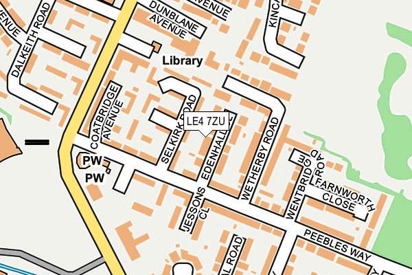 LE4 7ZU map - OS OpenMap – Local (Ordnance Survey)