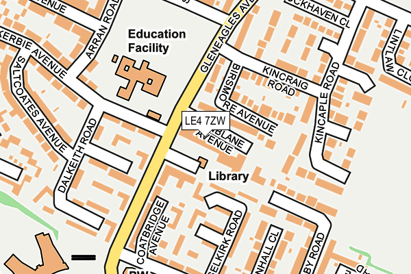 LE4 7ZW map - OS OpenMap – Local (Ordnance Survey)