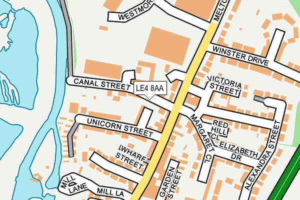 LE4 8AA map - OS OpenMap – Local (Ordnance Survey)