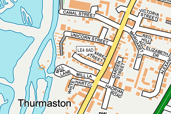 LE4 8AD map - OS OpenMap – Local (Ordnance Survey)
