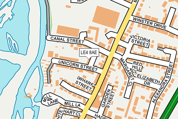 LE4 8AE map - OS OpenMap – Local (Ordnance Survey)