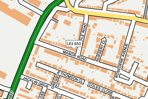 LE4 8AG map - OS OpenMap – Local (Ordnance Survey)