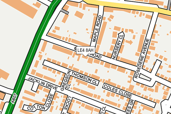 LE4 8AH map - OS OpenMap – Local (Ordnance Survey)