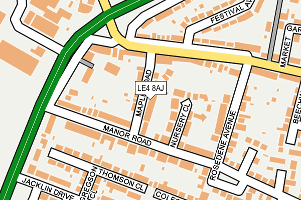 LE4 8AJ map - OS OpenMap – Local (Ordnance Survey)