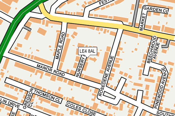 LE4 8AL map - OS OpenMap – Local (Ordnance Survey)