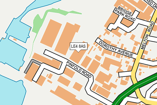 LE4 8AS map - OS OpenMap – Local (Ordnance Survey)
