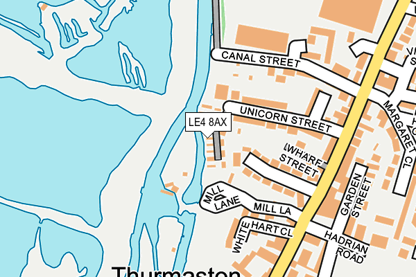 LE4 8AX map - OS OpenMap – Local (Ordnance Survey)