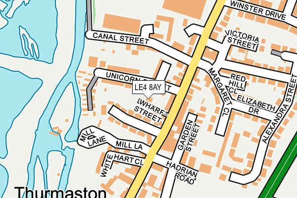LE4 8AY map - OS OpenMap – Local (Ordnance Survey)
