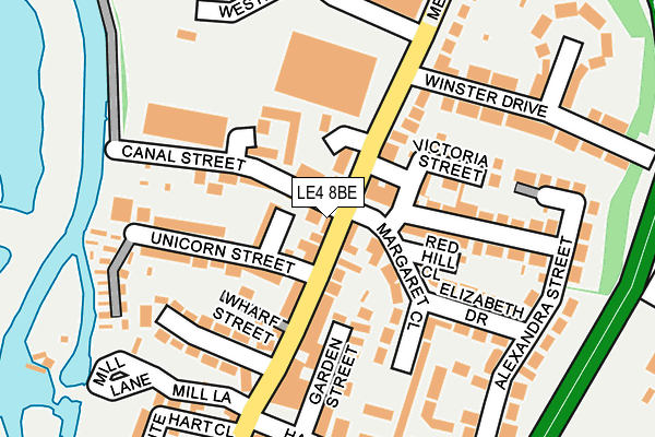 LE4 8BE map - OS OpenMap – Local (Ordnance Survey)