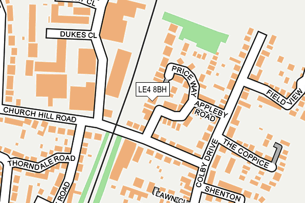 LE4 8BH map - OS OpenMap – Local (Ordnance Survey)