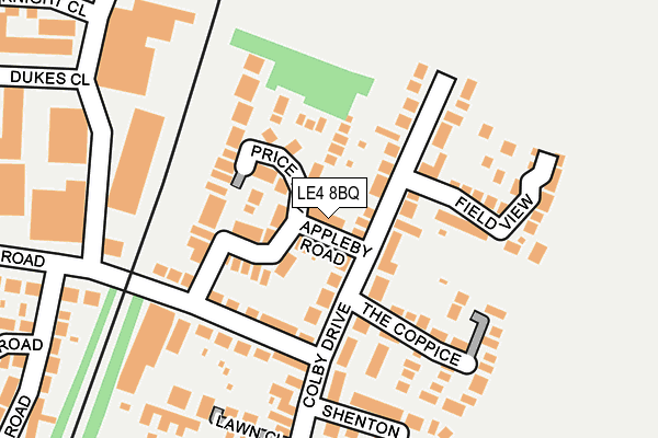 LE4 8BQ map - OS OpenMap – Local (Ordnance Survey)