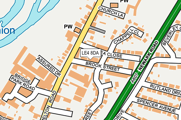 LE4 8DA map - OS OpenMap – Local (Ordnance Survey)