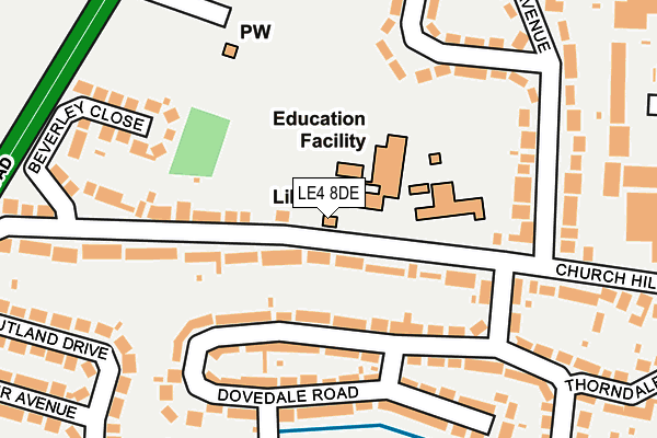 LE4 8DE map - OS OpenMap – Local (Ordnance Survey)