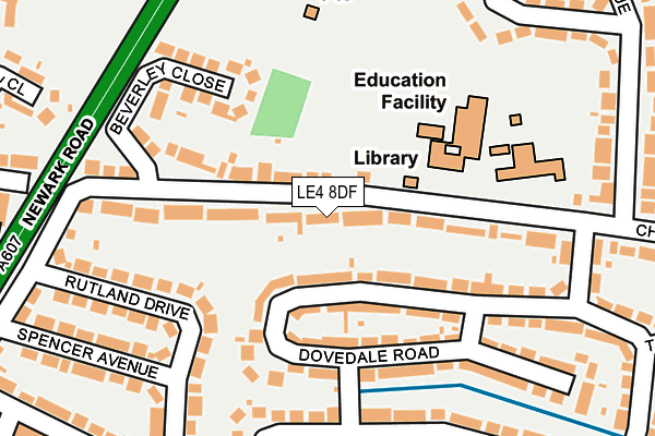 LE4 8DF map - OS OpenMap – Local (Ordnance Survey)