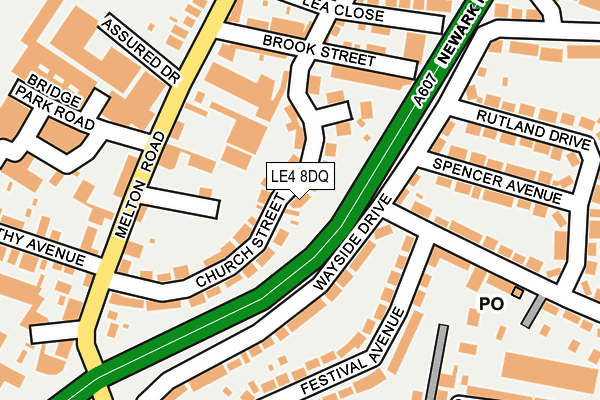 LE4 8DQ map - OS OpenMap – Local (Ordnance Survey)