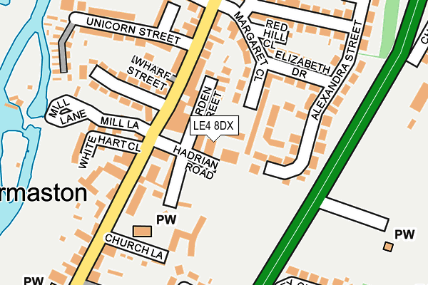 LE4 8DX map - OS OpenMap – Local (Ordnance Survey)