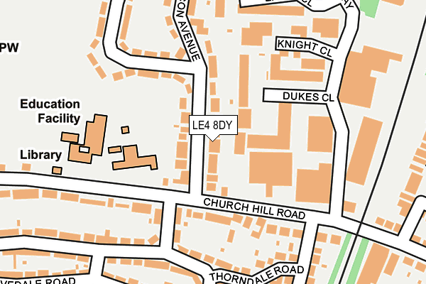 LE4 8DY map - OS OpenMap – Local (Ordnance Survey)