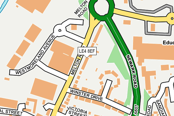LE4 8EF map - OS OpenMap – Local (Ordnance Survey)