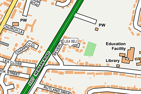 LE4 8EJ map - OS OpenMap – Local (Ordnance Survey)