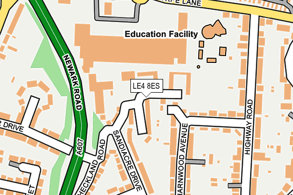LE4 8ES map - OS OpenMap – Local (Ordnance Survey)