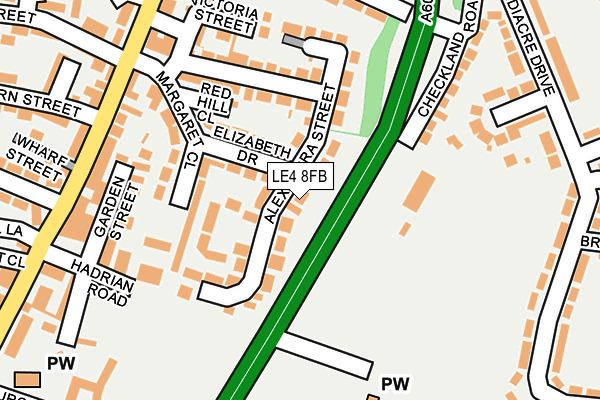 LE4 8FB map - OS OpenMap – Local (Ordnance Survey)