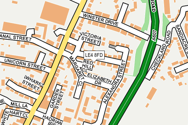 LE4 8FD map - OS OpenMap – Local (Ordnance Survey)