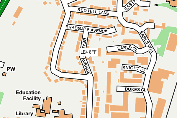 LE4 8FF map - OS OpenMap – Local (Ordnance Survey)