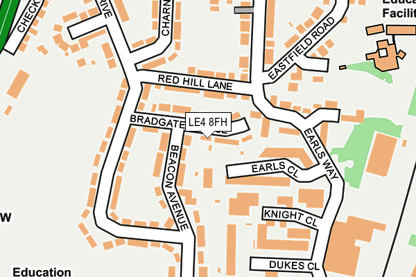 LE4 8FH map - OS OpenMap – Local (Ordnance Survey)