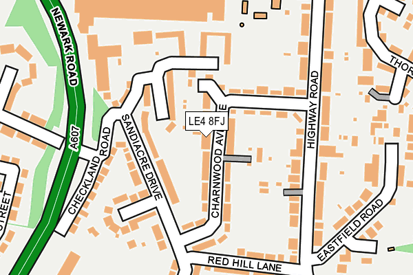 LE4 8FJ map - OS OpenMap – Local (Ordnance Survey)