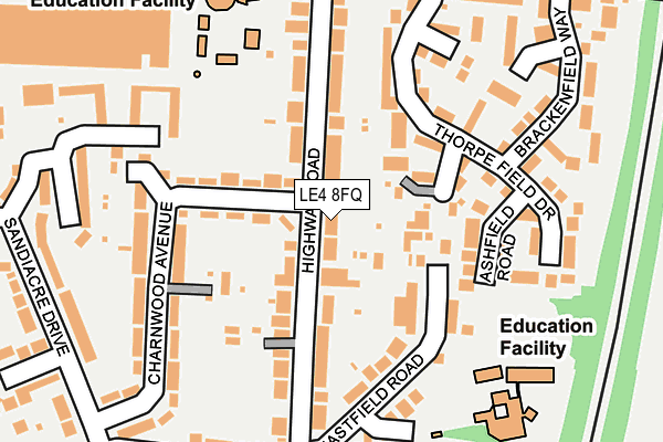 LE4 8FQ map - OS OpenMap – Local (Ordnance Survey)